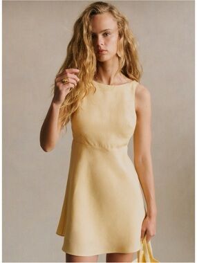 Sezane Yrena Yellow Dress sz 14